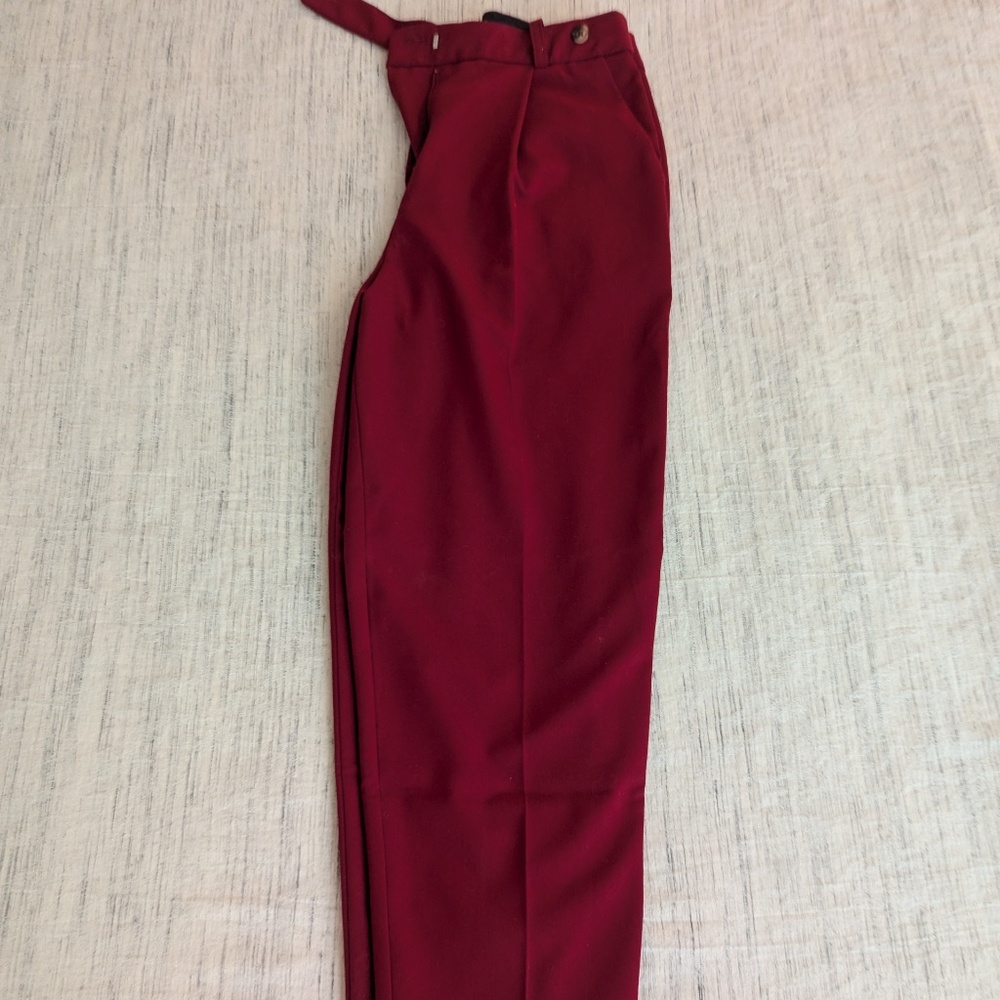 TOPSHOP Red Cropped Trousers - 0P - Petites
